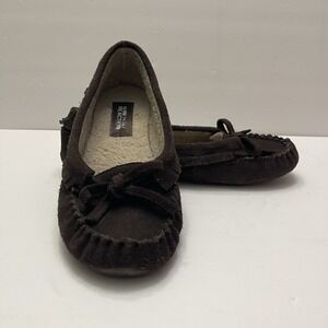 KENNETH‎ COLE REACTION Brown Suede Sherpa Comfort Flat Slipper Shoe Womens 8